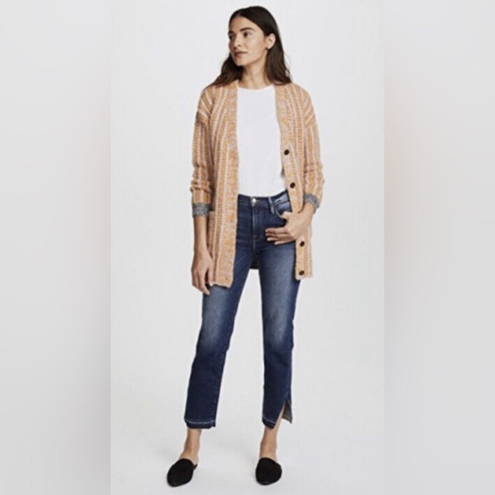 Frame Denim Le Nouveau Straight Jeans Slit Ankle Raw Hem  Size 25 Granby